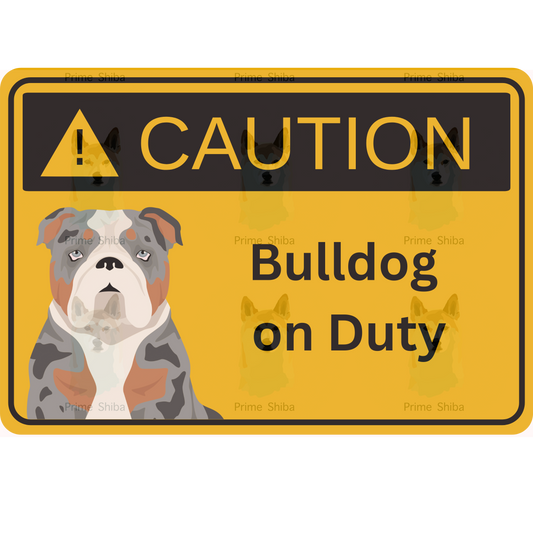 Bulldog Dog 5in Transparent Caution Sticker