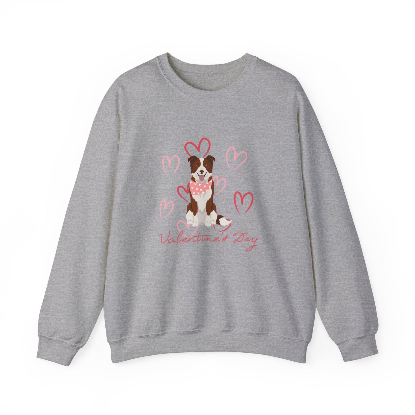 Border Collie Dog Valentines Day Unisex Heavy Blend Crewneck Sweatshirt