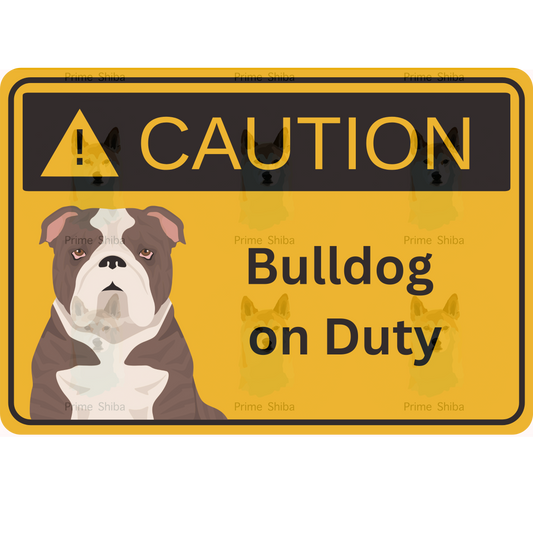 Bulldog Dog 5in Transparent Caution Sticker