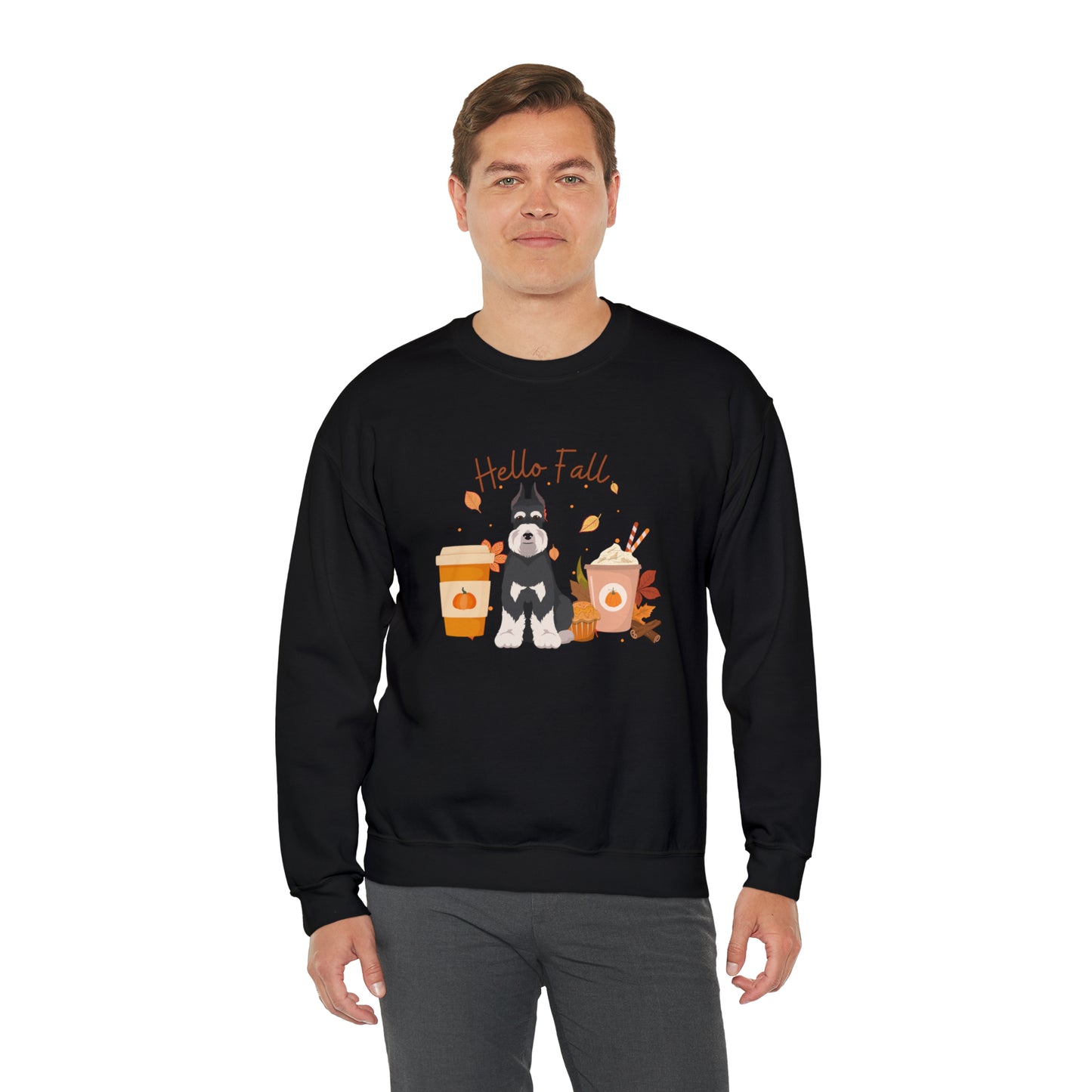 Schnauzer Dog Fall Halloween Unisex Heavy Blend Crewneck Sweatshirt