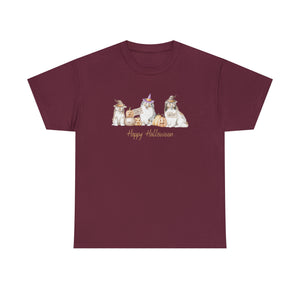 Shetland Sheepdog Dog Halloween Unisex Heavy Cotton Tee