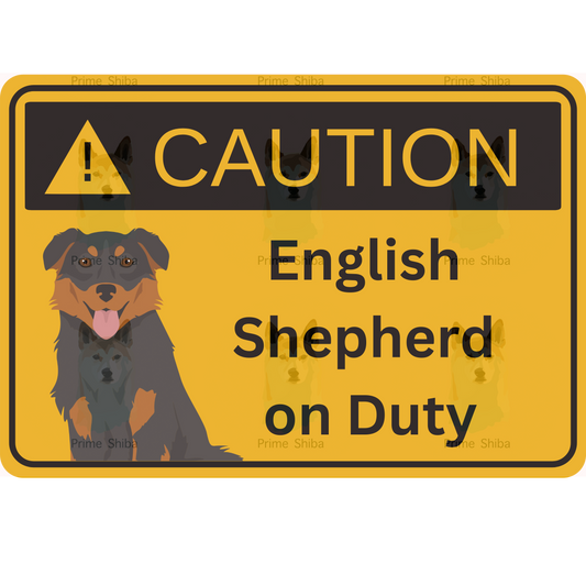 English Shepherd Dog 5in Transparent Caution Sticker