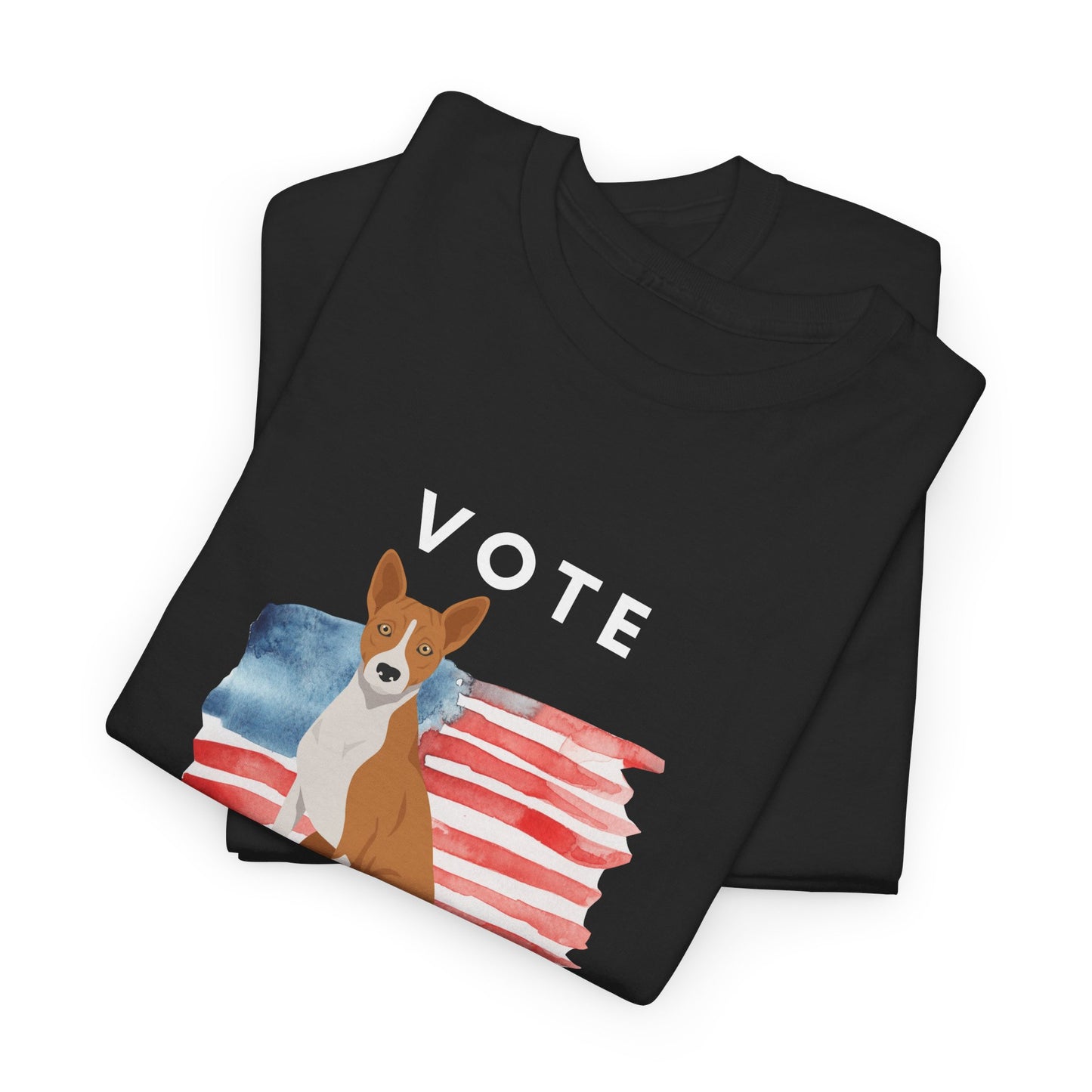 Basenji Dog Vote 2024, Election Unisex Heavy Cotton Tee, Dog Mom Gift, AKC