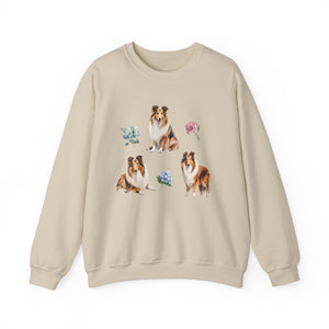 Collie Dog Cottage core Unisex Heavy Blend Crewneck Sweatshirt, Collie Mom, Collie Gift, Collie Lover