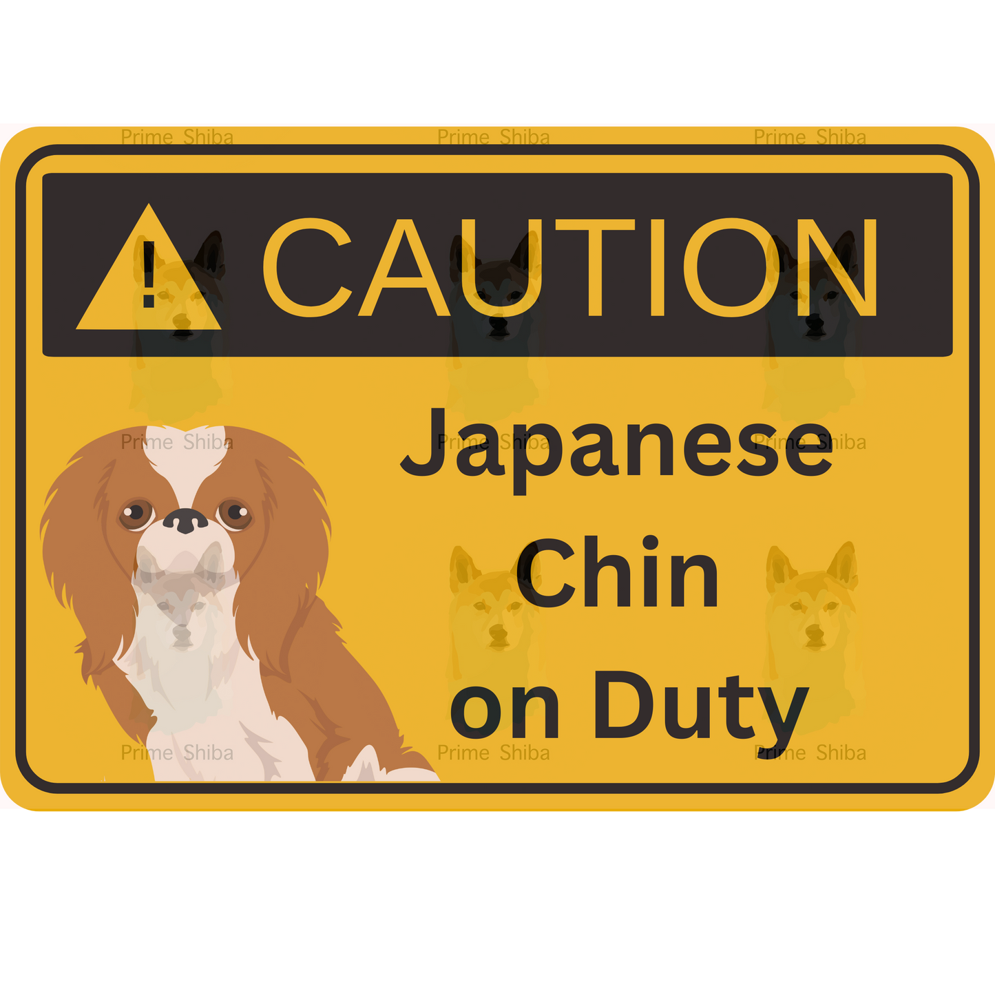 Japanese Chin Dog 5in Transparent Caution Sticker