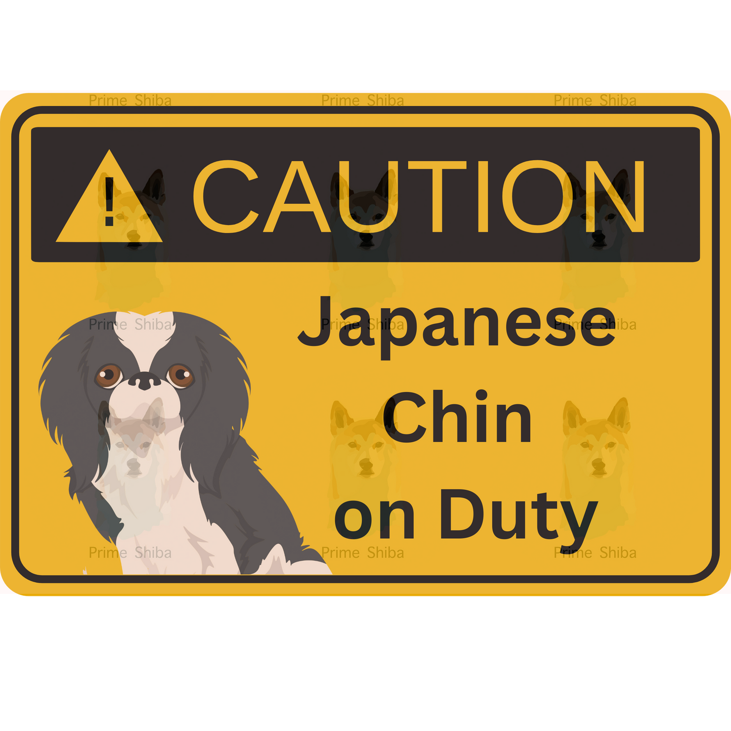 Japanese Chin Dog 5in Transparent Caution Sticker