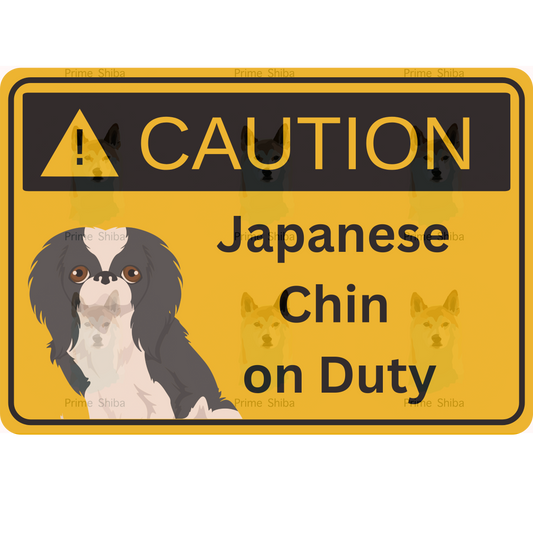 Japanese Chin Dog 5in Transparent Caution Sticker