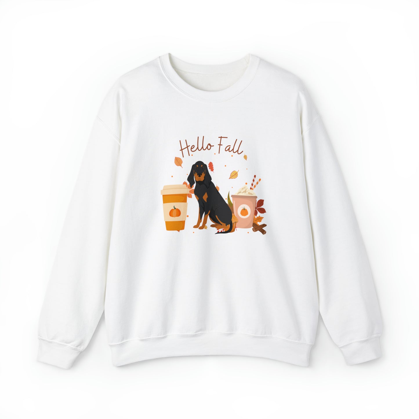 Black And Tan Coonhound Dog Fall Halloween Unisex Heavy Blend Crewneck Sweatshirt