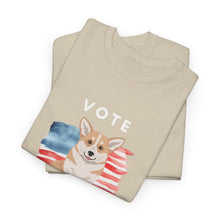 Load image into Gallery viewer, Pembroke Welsh Corgi Dog Vote 2024, Election Unisex Heavy Cotton Tee, Dog Mom Gift, AKC
