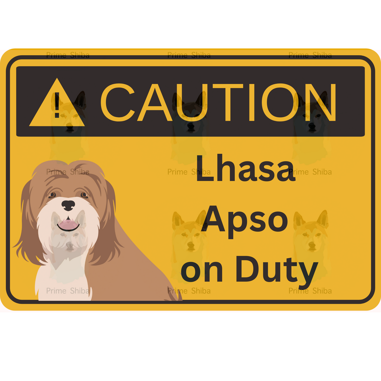 Lhasa Apso Dog 5in Transparent Caution Sticker