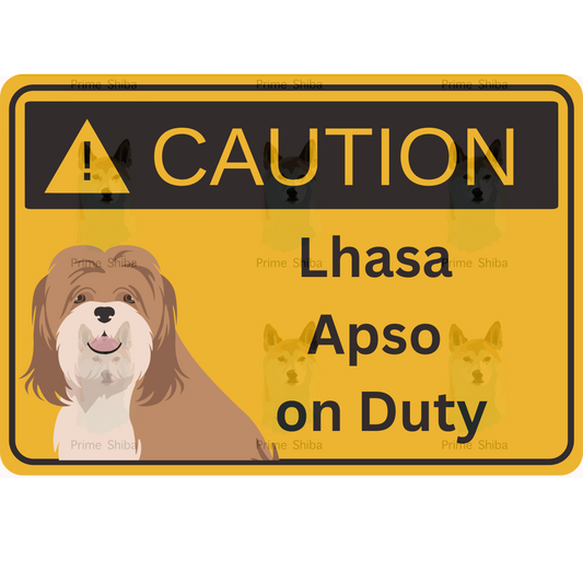 Lhasa Apso Dog 5in Transparent Caution Sticker