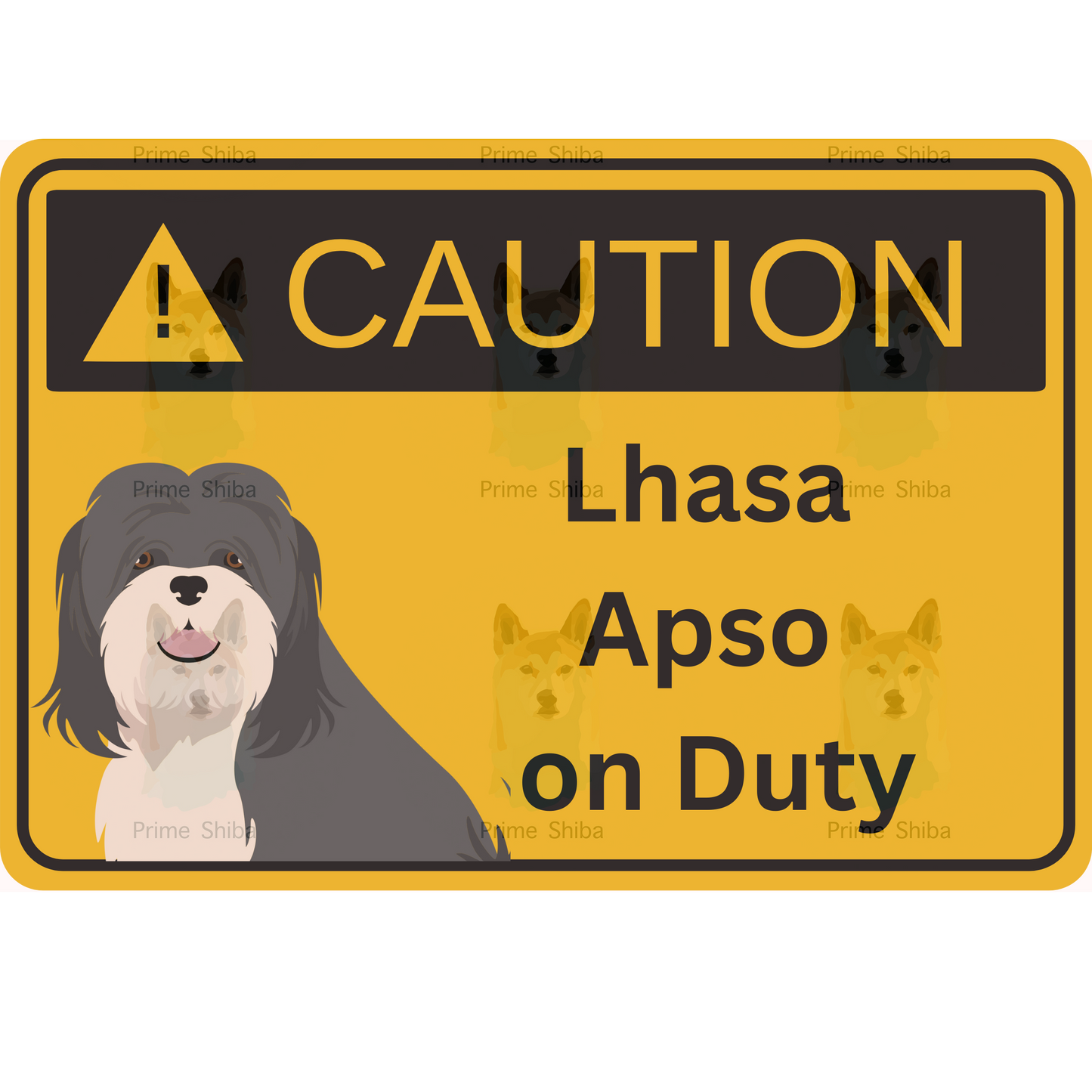 Lhasa Apso Dog 5in Transparent Caution Sticker