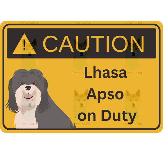 Lhasa Apso Dog 5in Transparent Caution Sticker