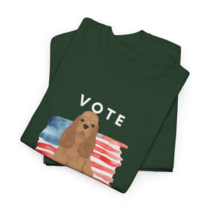 Cocker Spaniel Dog Vote 2024, Election Unisex Heavy Cotton Tee, Dog Mom Gift, AKC