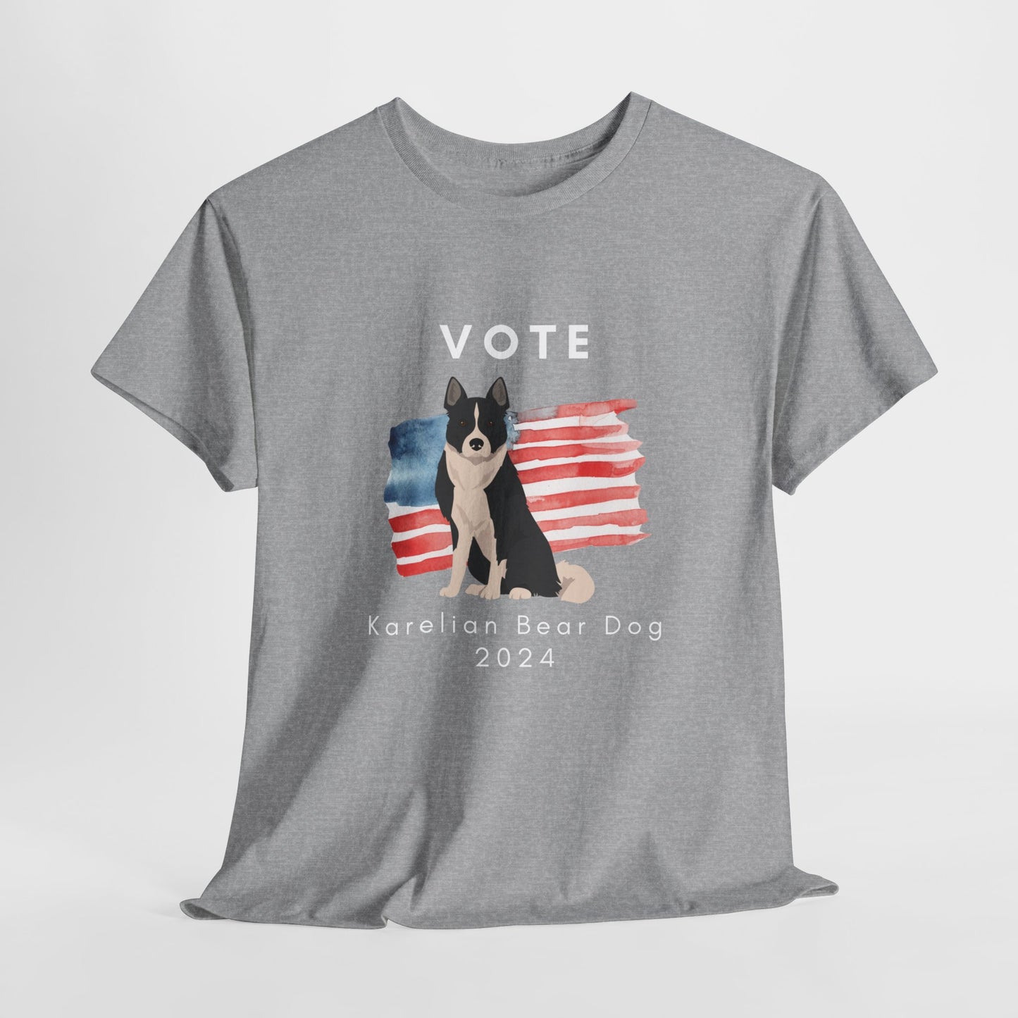 Karelian Bear Dog Vote 2024, Election Unisex Heavy Cotton Tee, Dog Mom Gift, AKC