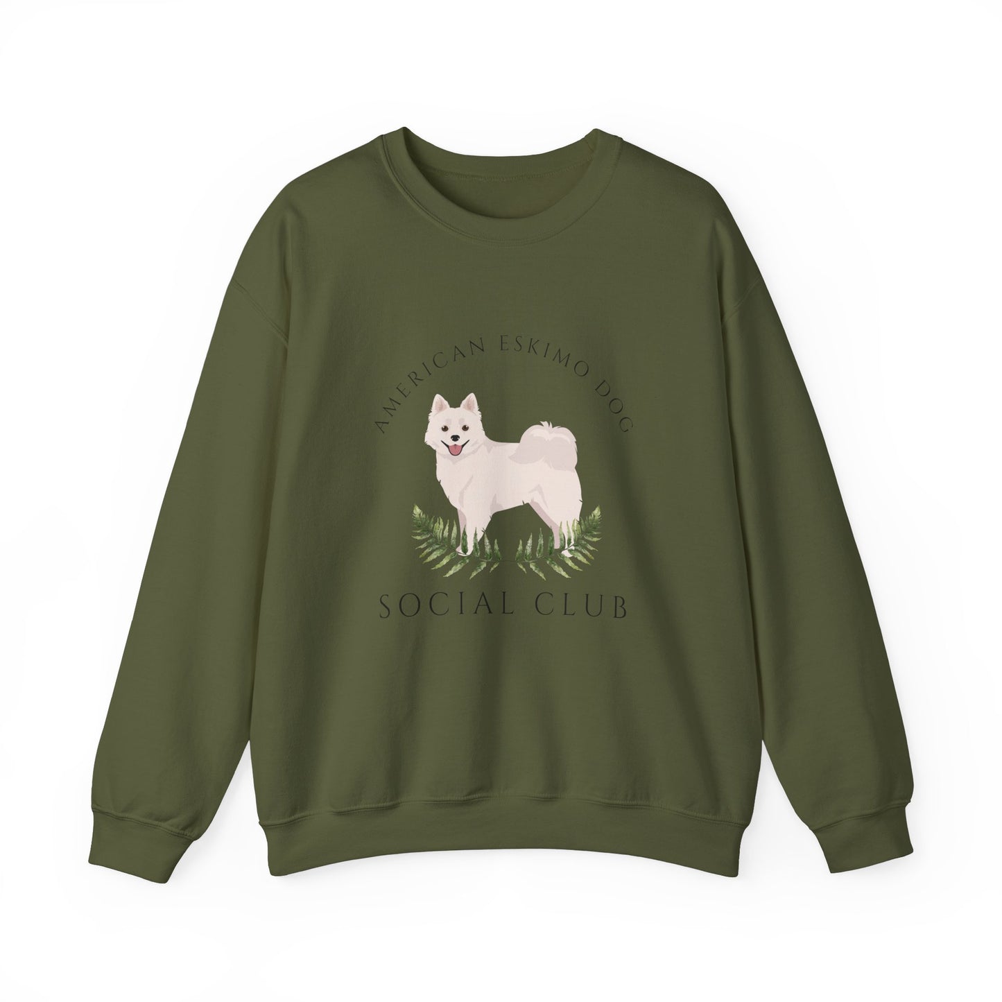 American Eskimo Dog Social Club Unisex Heavy Blend Crewneck Sweatshirt, Dog Mom Gift