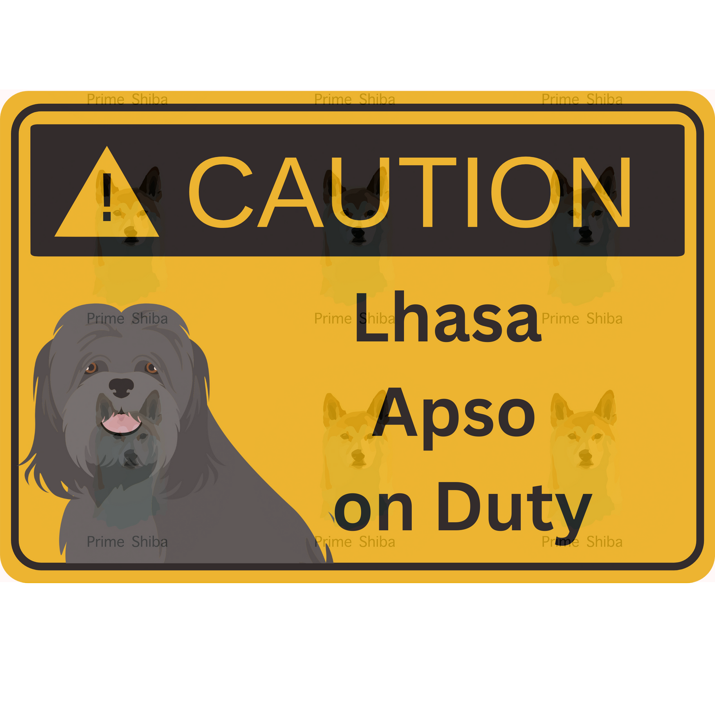 Lhasa Apso Dog 5in Transparent Caution Sticker