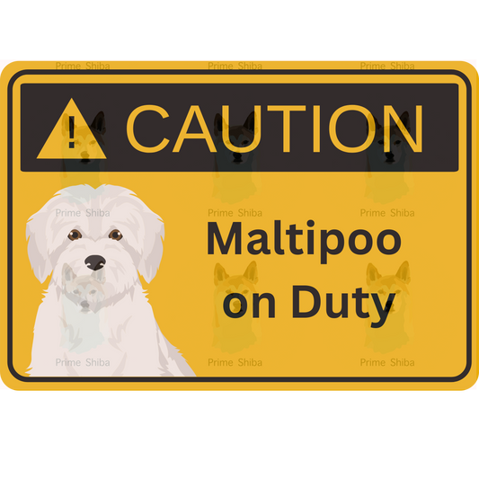 Maltipoo Dog 5in Transparent Caution Sticker