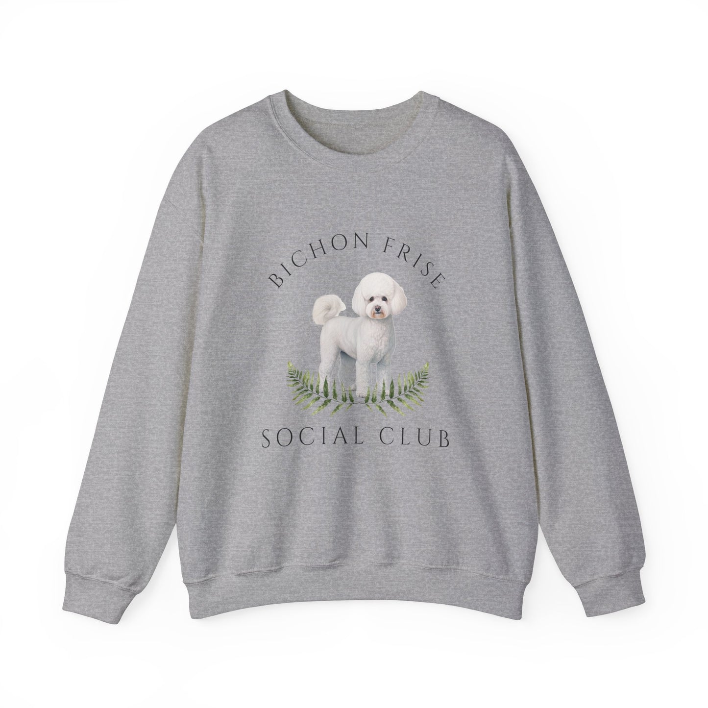 Bichon Frise Dog Social Club Unisex Heavy Blend Crewneck Sweatshirt, Bichon Dog Mom Gift