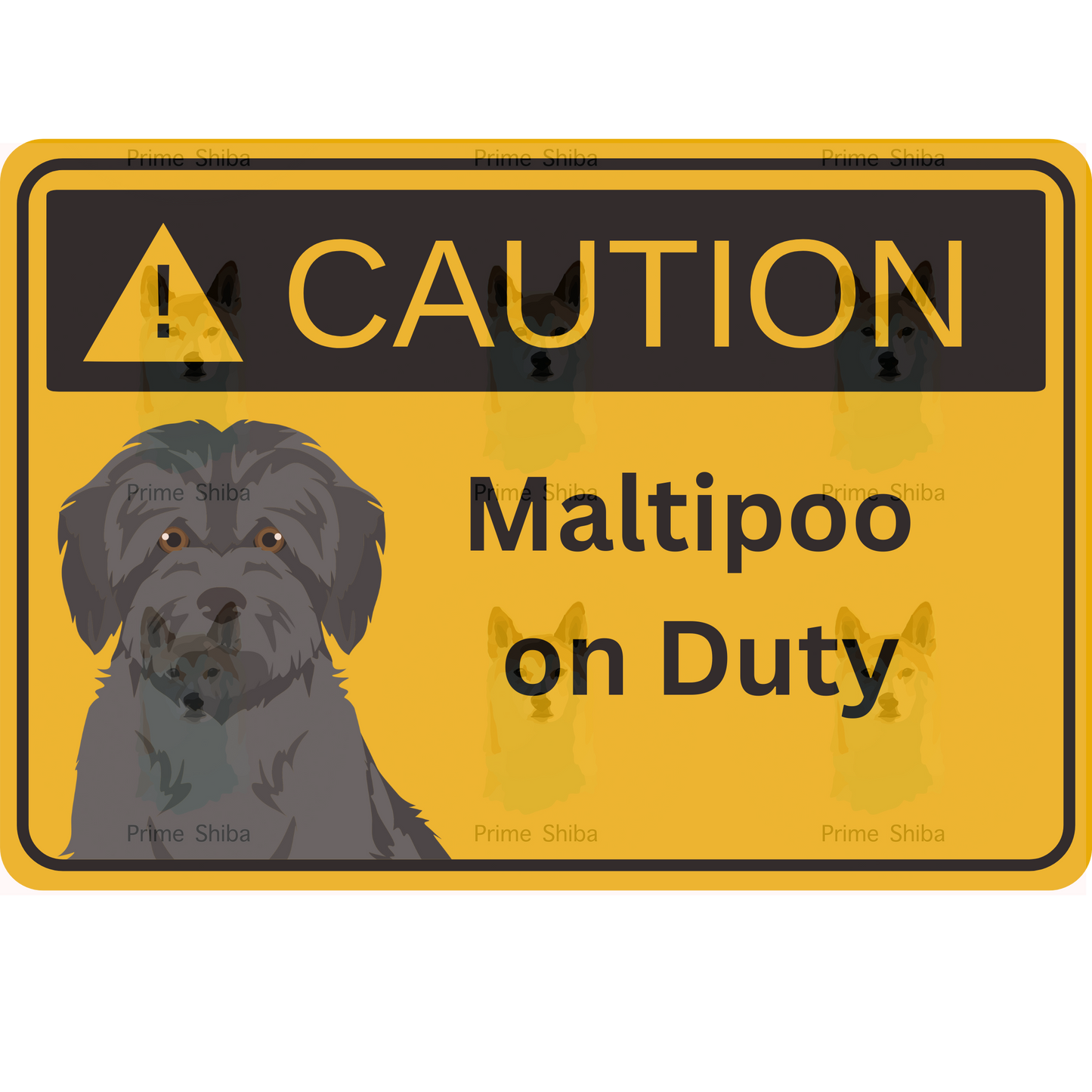 Maltipoo Dog 5in Transparent Caution Sticker