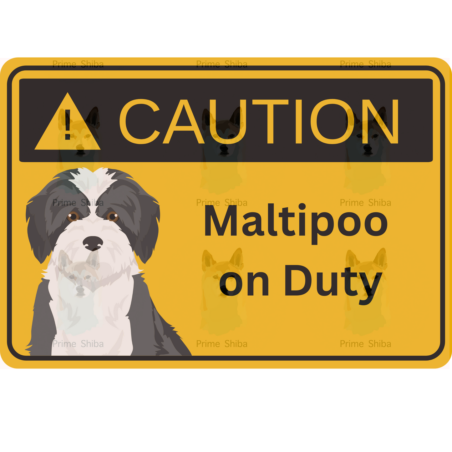 Maltipoo Dog 5in Transparent Caution Sticker