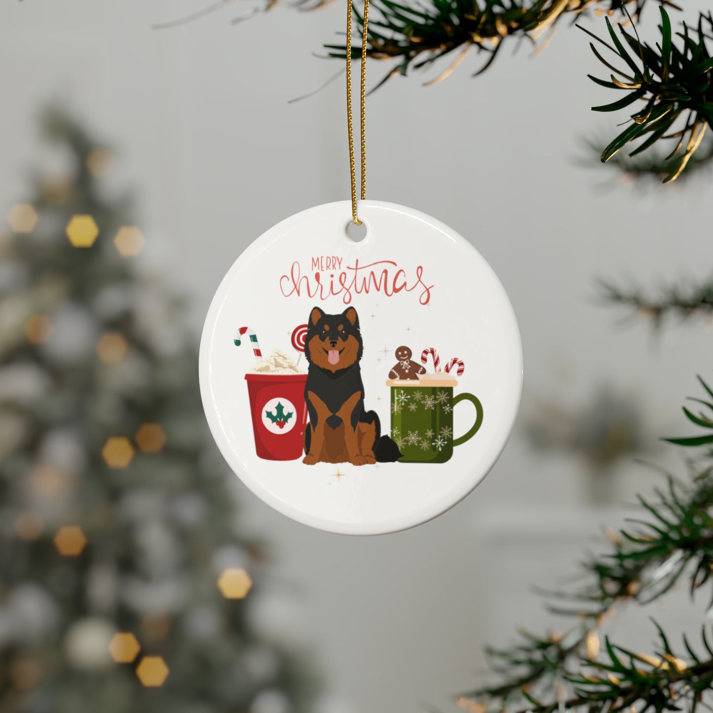 Finnish Lapphund Dog Ceramic Ornament