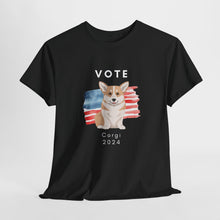 Load image into Gallery viewer, Pembroke Welsh Corgi Dog Vote 2024, Election Unisex Heavy Cotton Tee, Dog Mom Gift, AKC
