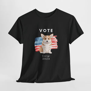 Pembroke Welsh Corgi Dog Vote 2024, Election Unisex Heavy Cotton Tee, Dog Mom Gift, AKC