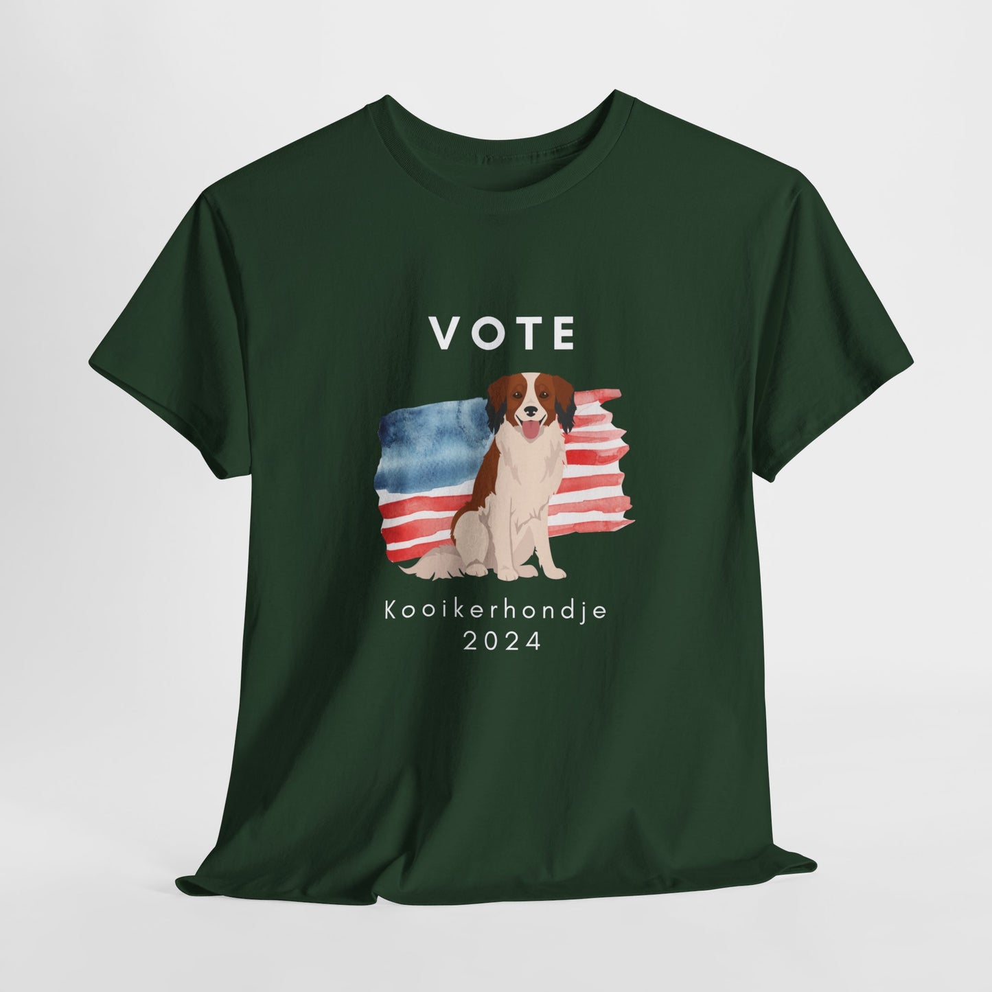 Kooikerhondje Dog Vote 2024, Election Unisex Heavy Cotton Tee, Dog Mom Gift, AKC