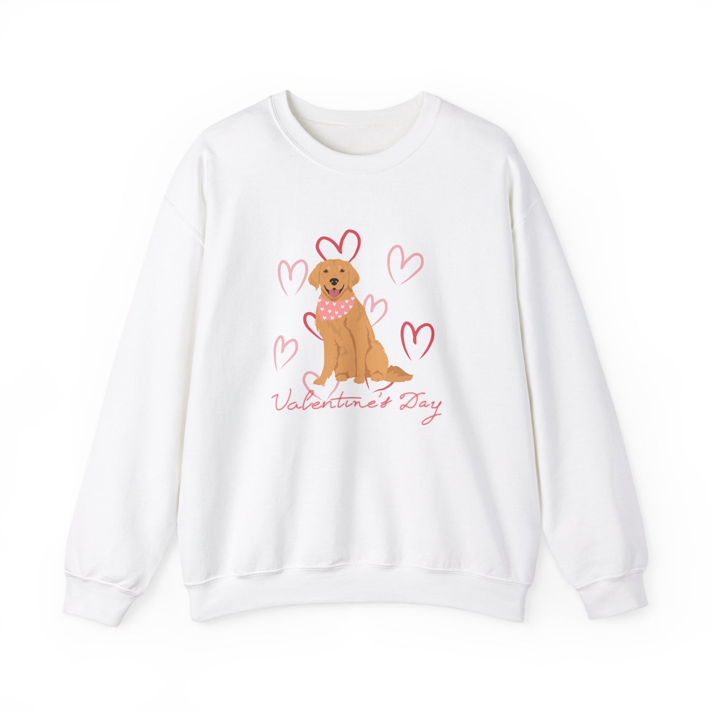 Golden Retriever Dog Valentines Day Unisex Heavy Blend Crewneck Sweatshirt