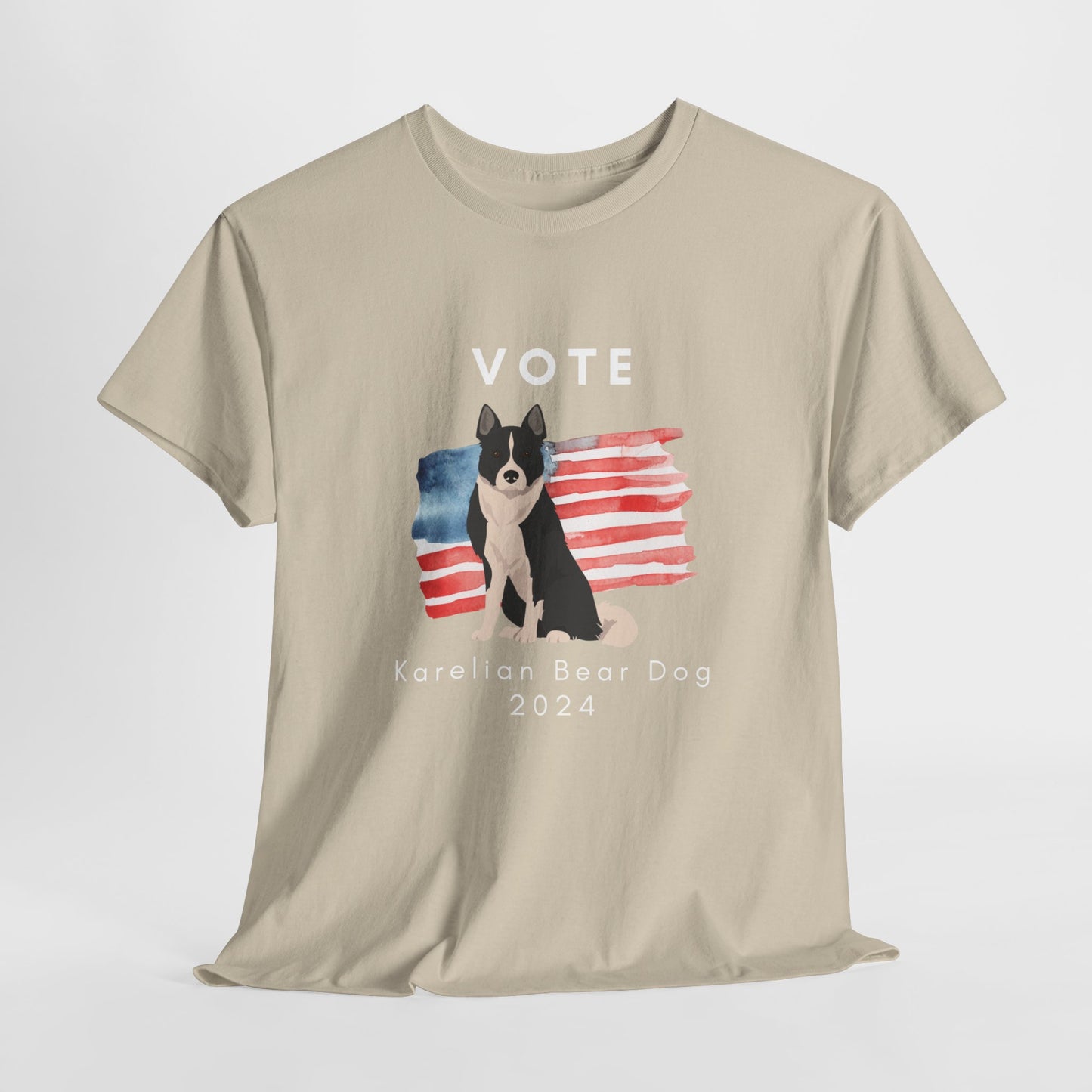 Karelian Bear Dog Vote 2024, Election Unisex Heavy Cotton Tee, Dog Mom Gift, AKC