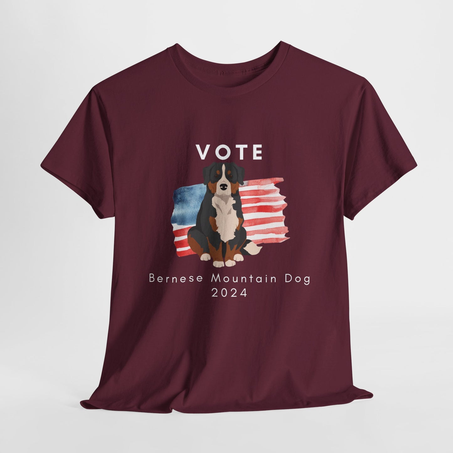 Bernese Mountain Dog Vote 2024, Election Unisex Heavy Cotton Tee, Dog Mom Gift, AKC