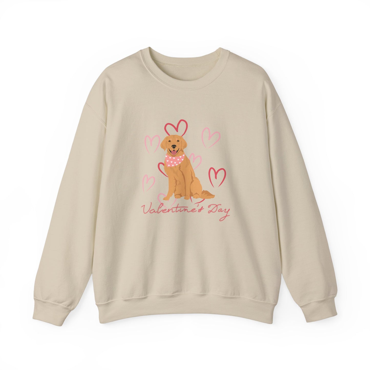 Golden Retriever Dog Valentines Day Unisex Heavy Blend Crewneck Sweatshirt