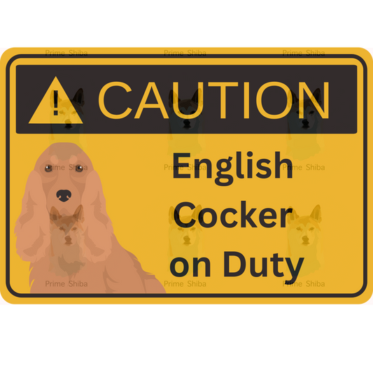 English Cocker Dog 5in Transparent Caution Sticker