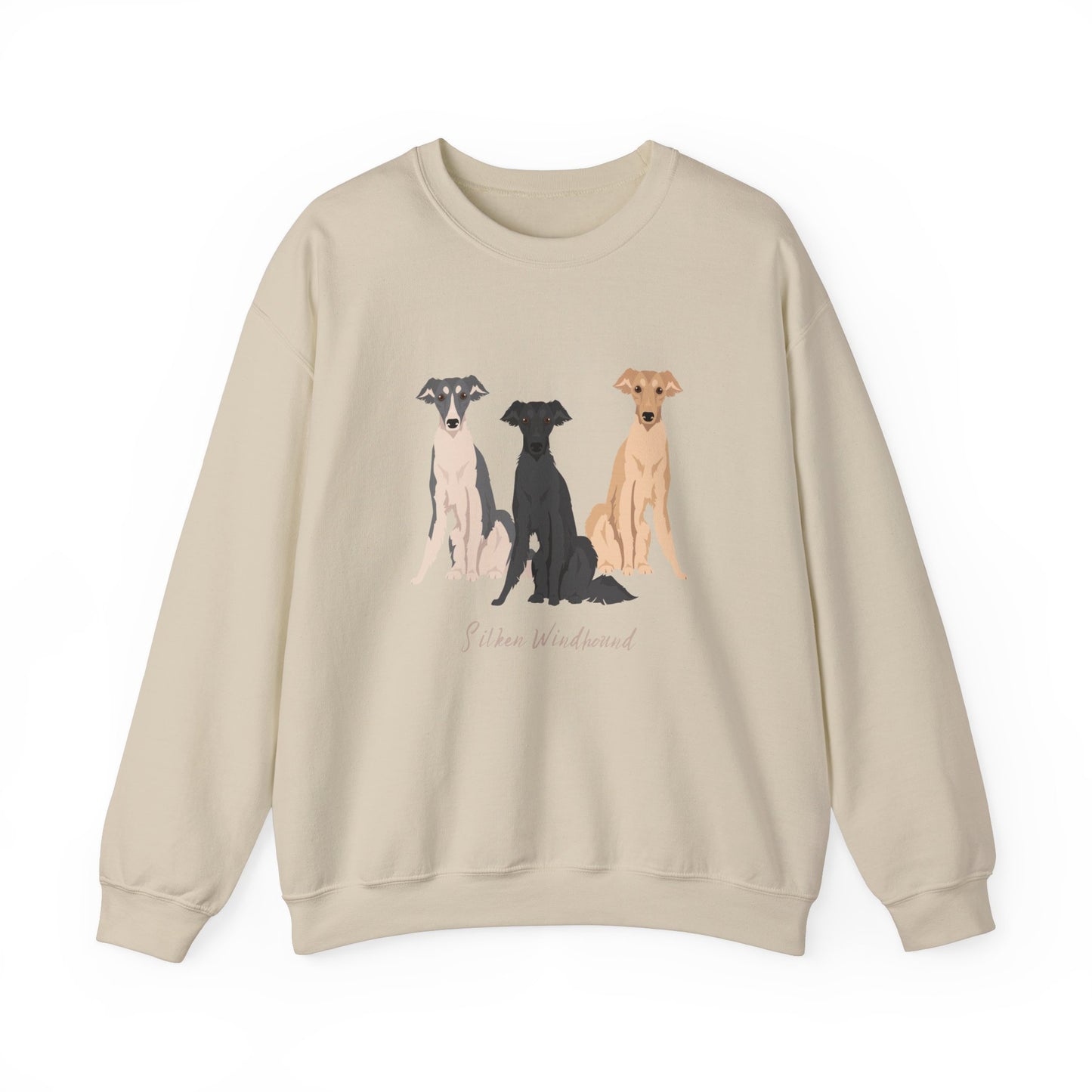 Silken Windhound Dog Unisex Heavy Blend Crewneck Sweatshirt, Silken Mom, Silken Gift, Silken Lover