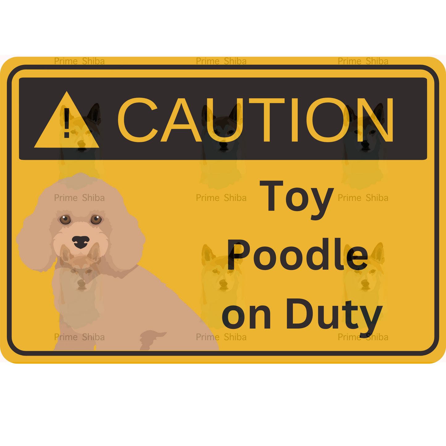 Toy Poodle Dog 5in Transparent Caution Sticker