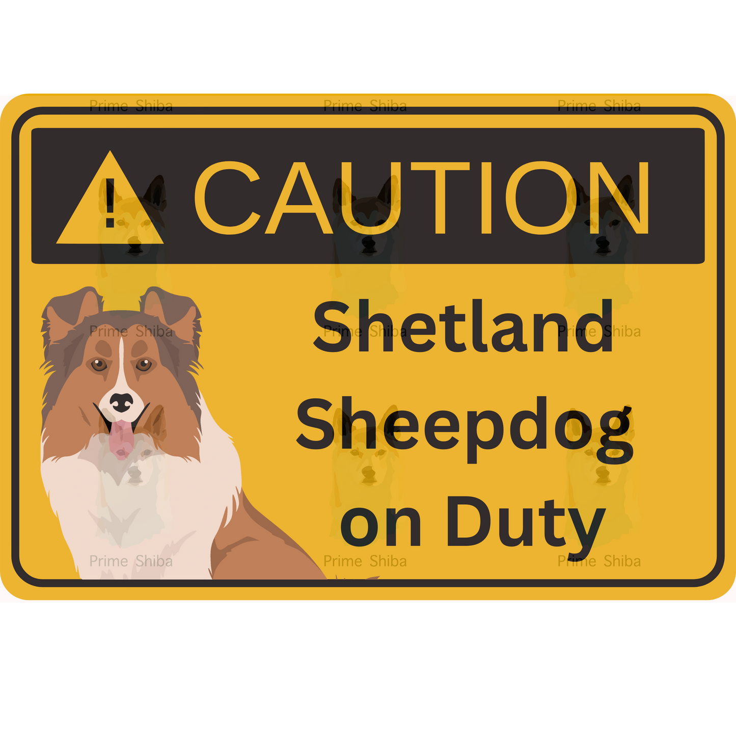 Shetland Sheepdog Dog 5in Transparent Caution Sticker