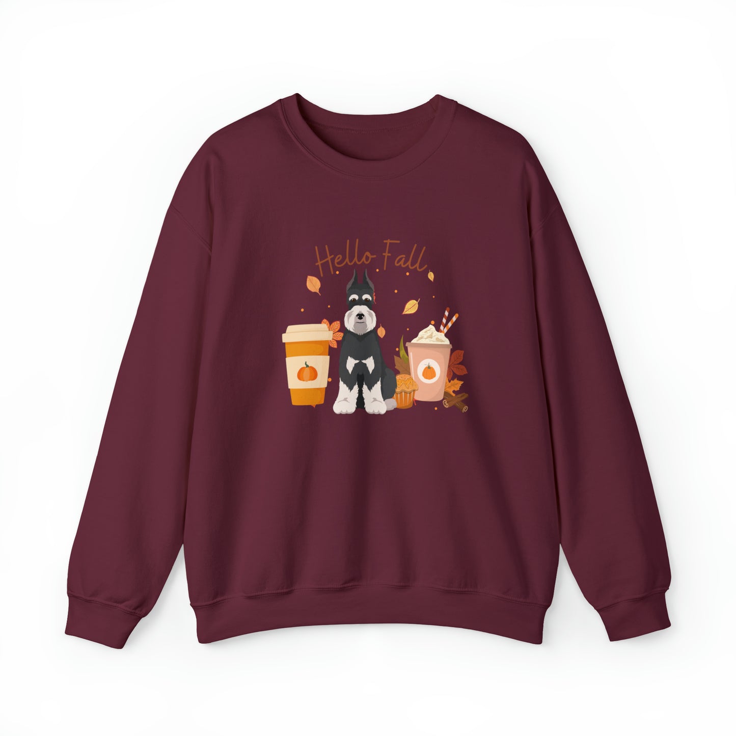 Schnauzer Dog Fall Halloween Unisex Heavy Blend Crewneck Sweatshirt