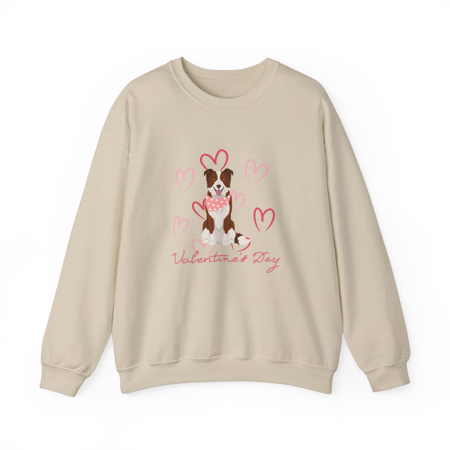 Border Collie Dog Valentines Day Unisex Heavy Blend Crewneck Sweatshirt