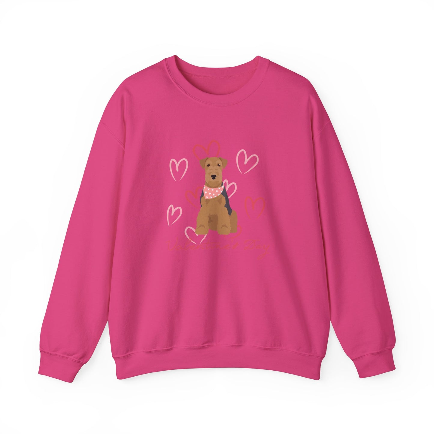 Welsh Terrier Dog Valentines Day Unisex Heavy Blend Crewneck Sweatshirt