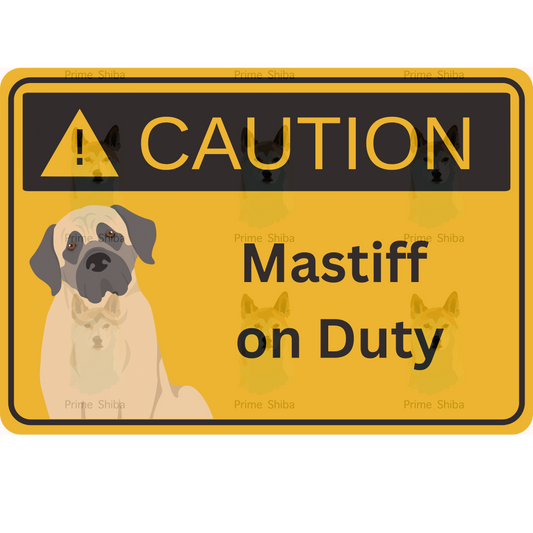 Mastiff Dog 5in Transparent Caution Sticker