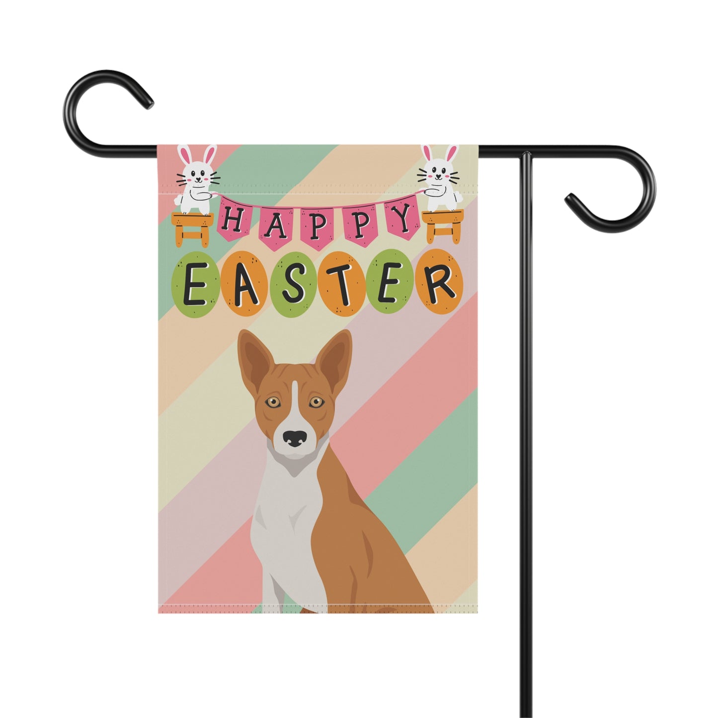 Basenji Dog Easter Garden Flag