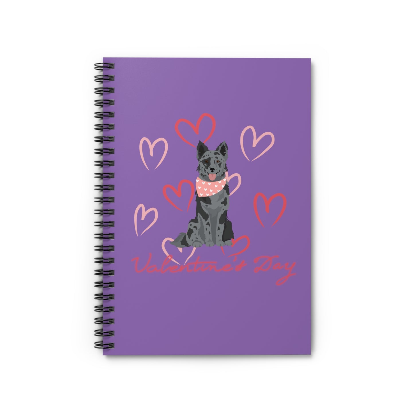 Mudi Dog Valentines Day Spiral Notebook - Ruled Line, Mudi Mom, Mudi Lover, Mudi Gift