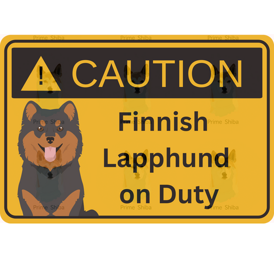 Finnish Lapphund Dog 5in Transparent Caution Sticker