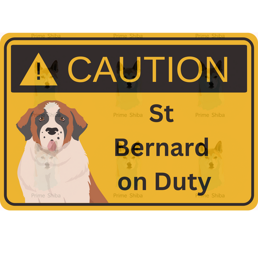 St Bernard Dog 5in Transparent Caution Sticker