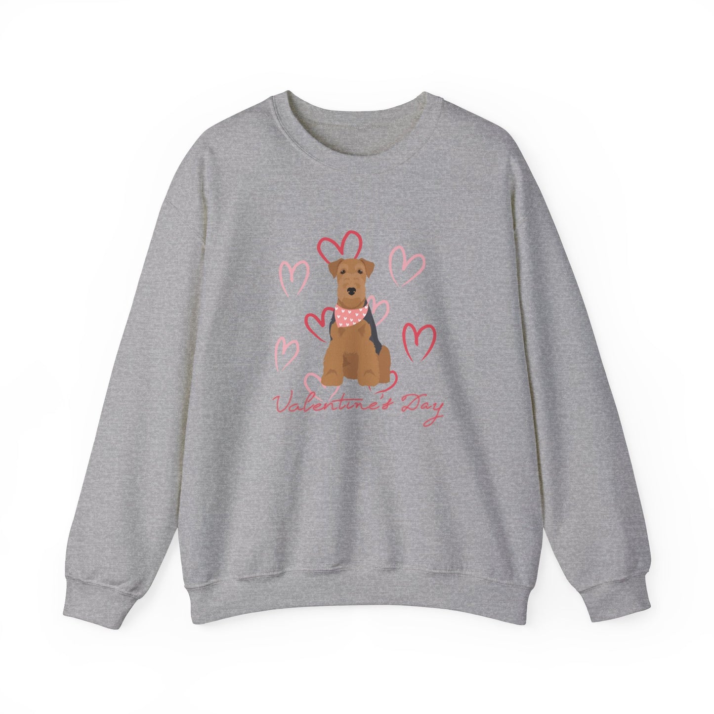 Welsh Terrier Dog Valentines Day Unisex Heavy Blend Crewneck Sweatshirt