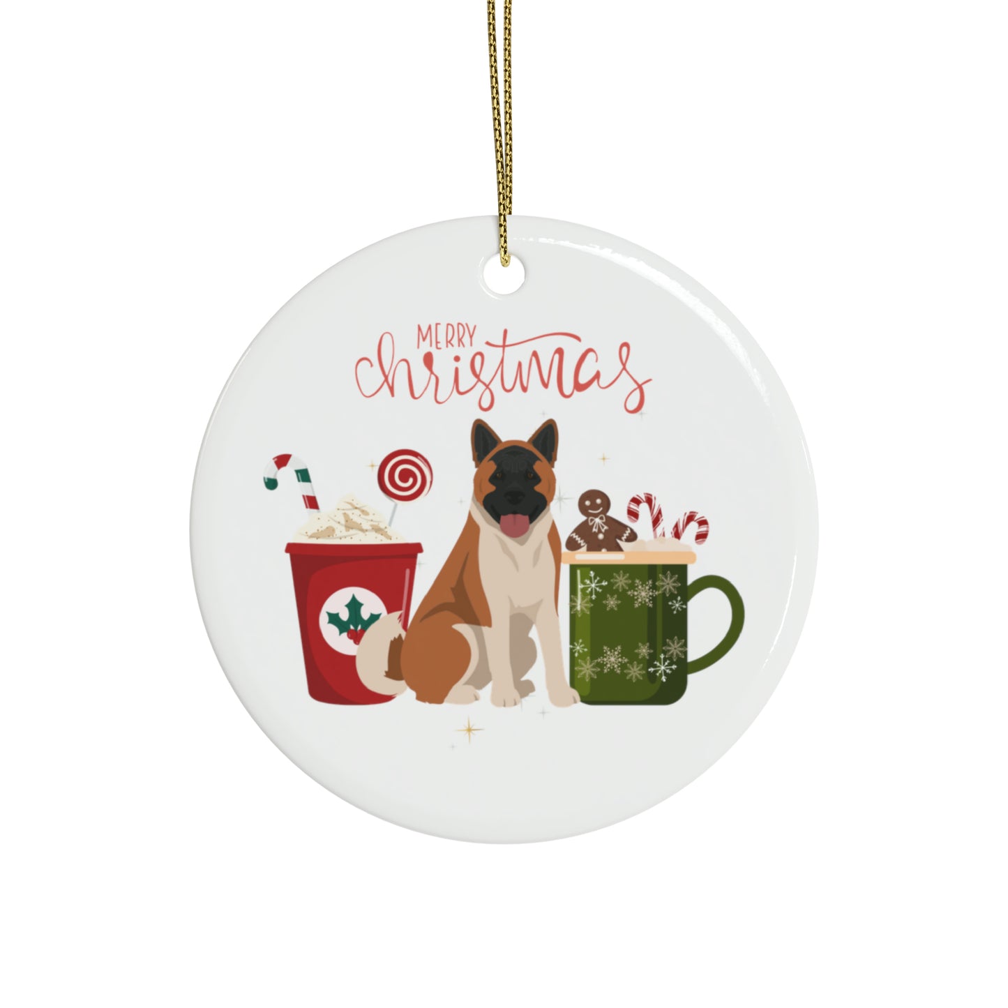 American Akita Dog Ceramic Ornament