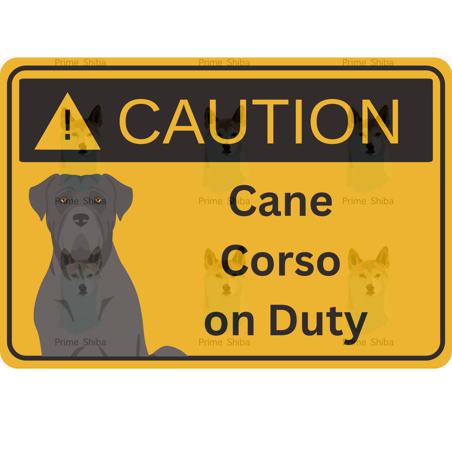 Cane Corso Dog 5in Transparent Caution Sticker