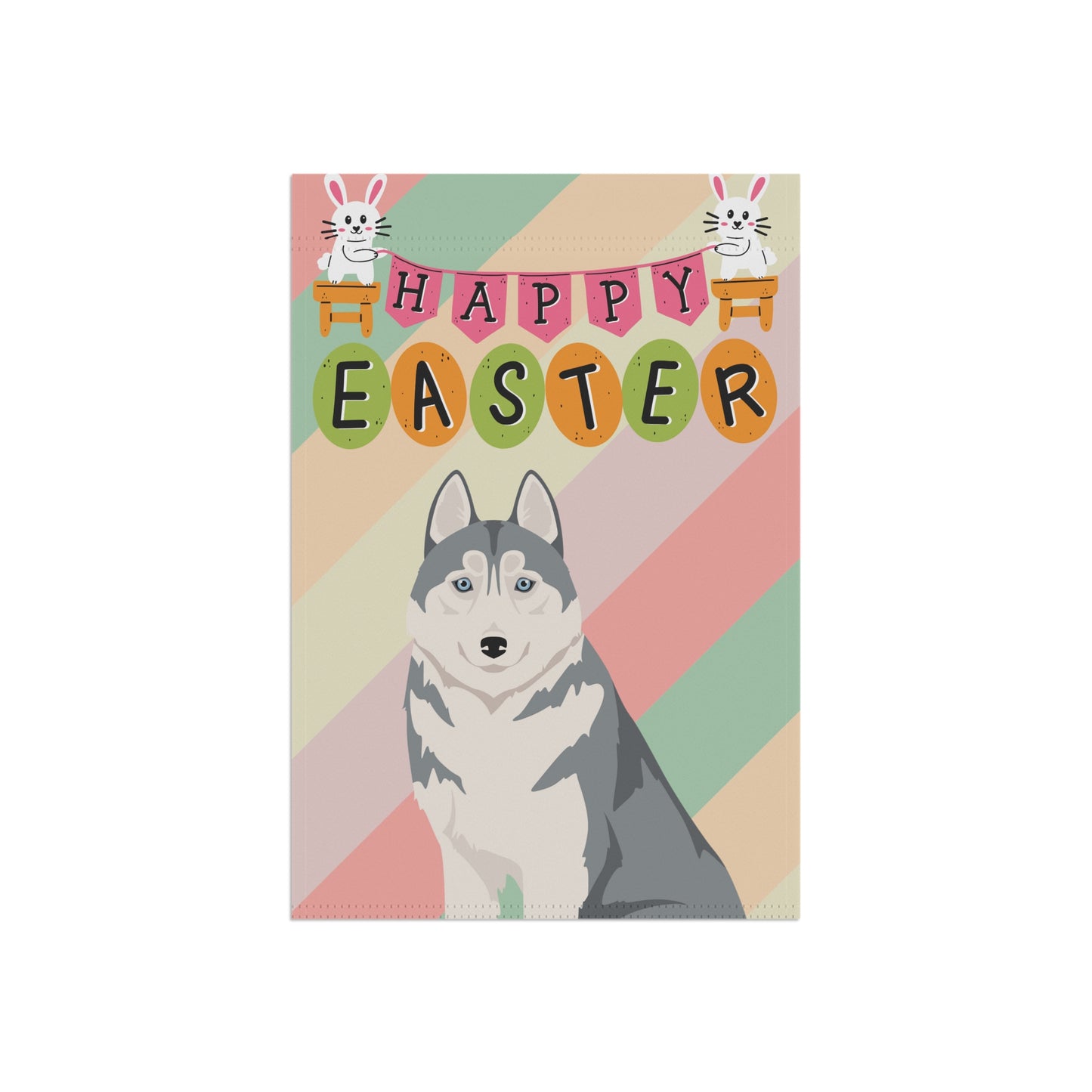 Siberian Husky Dog Easter Garden Flag