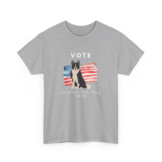 Karelian Bear Dog Vote 2024, Election Unisex Heavy Cotton Tee, Dog Mom Gift, AKC